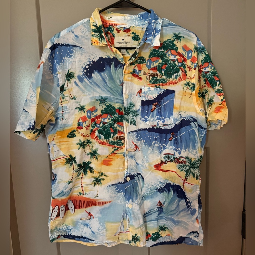AEO Seriously Soft 100% Cotton Hawaiian Shirt